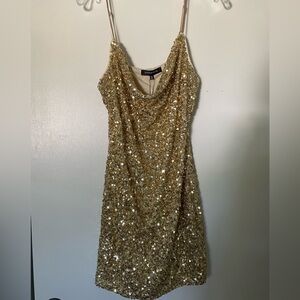 Dynamite Gold Sequin Mini Dress